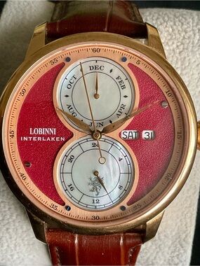 EUC Automatic MOP Dual Dial Rose Gold Lobinni Multifunction Watch